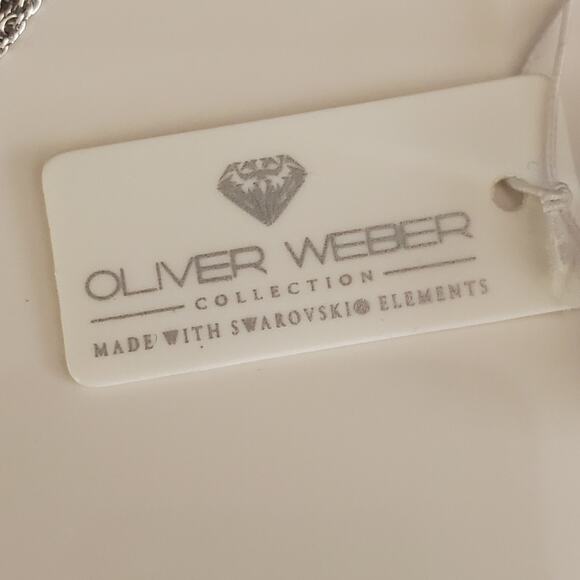 Oliver‎ Weber Collection Pendant Necklace Swarovski Element Rhodium Plated NWT - Picture 7 of 13